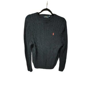 Polo Ralph Lauren Black cable-knit crewneck sweater sz M